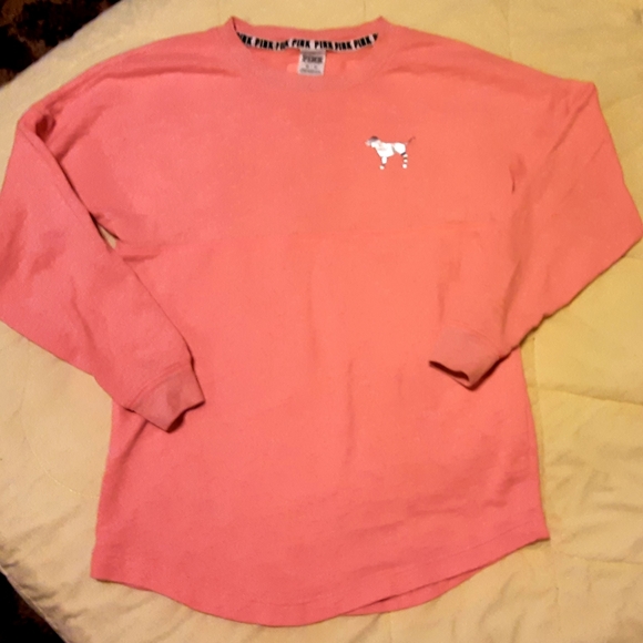 NWOT Pink Victoria's Secret Varsity Crew Sweatshirt XS - Picture 2 of 2